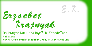 erzsebet krajnyak business card